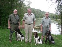 von links: Peter Dubel mit Kim, Wolfgang Bau mit Komtessa, Hans Mohr mit Karlo